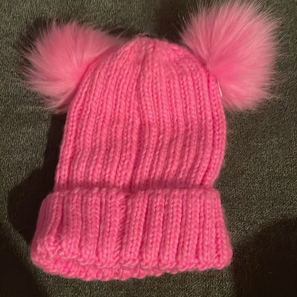 Made for Girls Pink Pom Pom winter hat - Picture 4 of 6